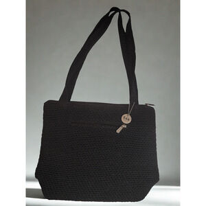The Sak Original Black Crochet Knit Shoulder Bag Purse